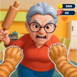 Bad Cat Angry Granny Prankster 아이콘